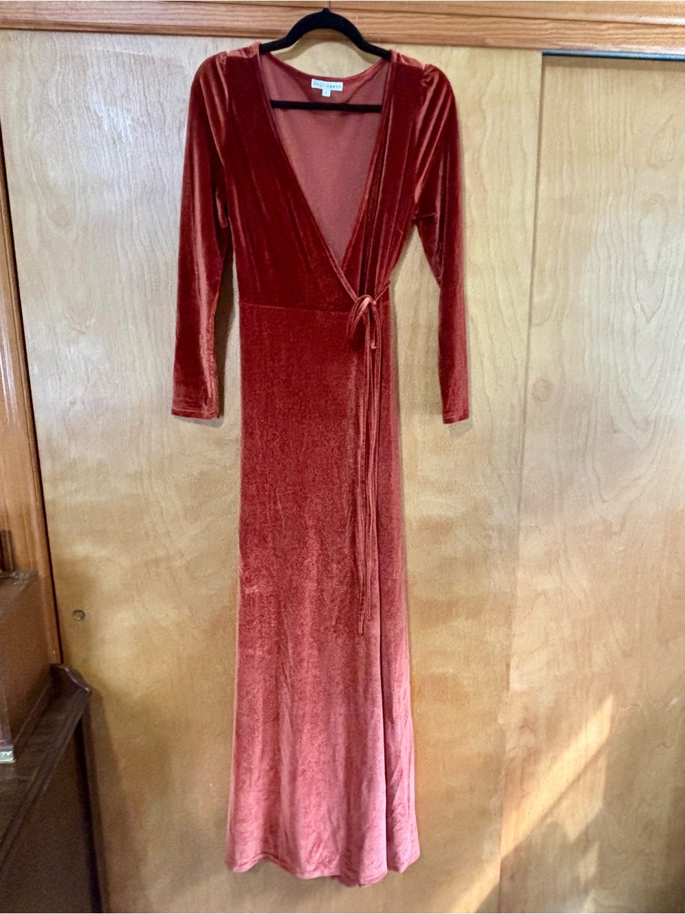 Baltic Born Rust Velvet Wrap Maxi Dress